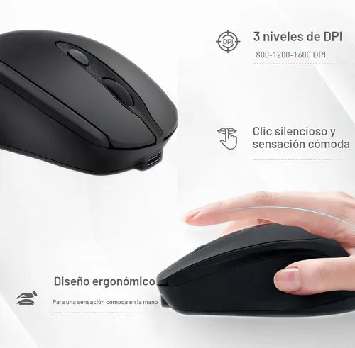 Vista 5 de Ratón inalámbrico Bluetooth USBC para Mac Book Pro/portátil/computadora, ratón inalámbrico silencioso recargable compatible con MacBook