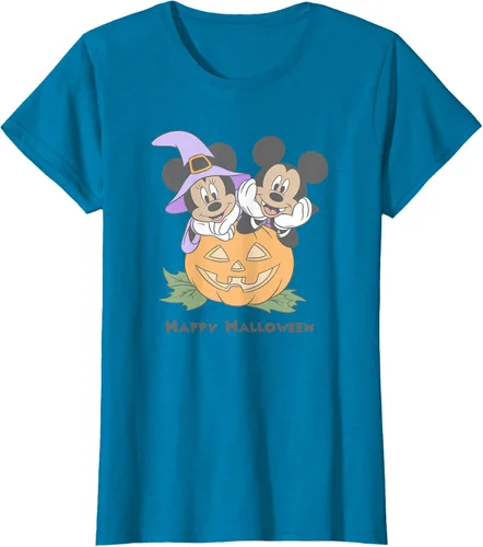 Vista 67 de Disney Mickey and Friends Halloween Pumpkin Mickey & Minnie Camiseta Blanco