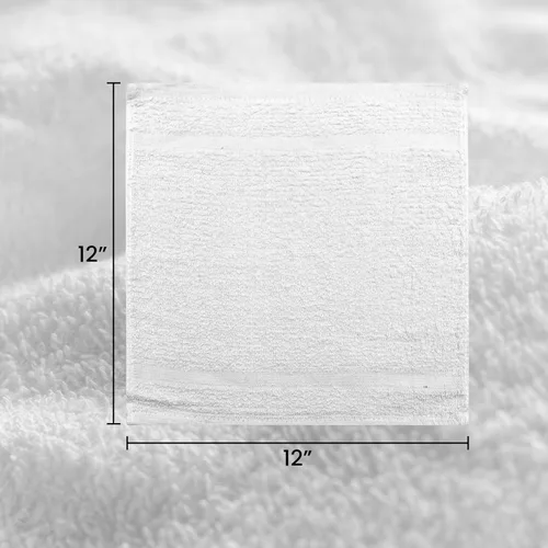 Vista 14 de ZUPERIA Paquete de 50 toallas de limpieza 100% de algodón (12 x 12 pulgadas), multiusos, altamente absorbentes, reutilizables, toallas de barra