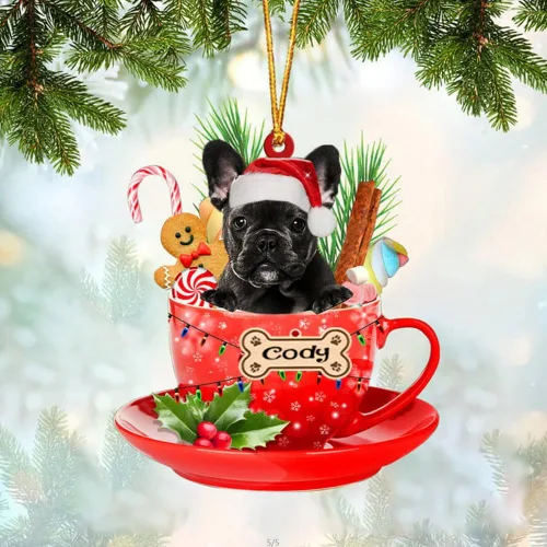 Vista 15 de NAZENTI Adorno personalizado de Alaskan Malamute en taza roja, adorno de Navidad personalizado para perros amantes de las mascotas, colgante