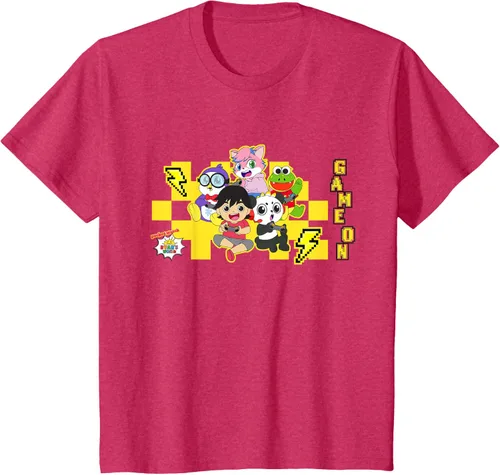 Vista 49 de Ryan's World Game On Characters Camiseta, Negro, S