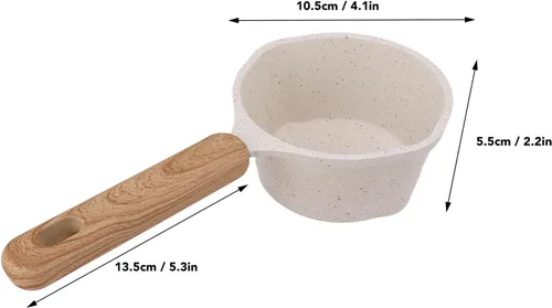 Vista 9 de Sartén antiadherente con boquilla para verter, olla de leche pequeña, fácil de usar, fondo plano blanco, multimini, juego multiusos para la cocina