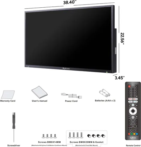 Vista 11 de SYLVOX Nueva TV inteligente para exteriores de 43”, Rendimiento impermeable superior, Acabado mate mejorado para efecto antirreflejos mejorado