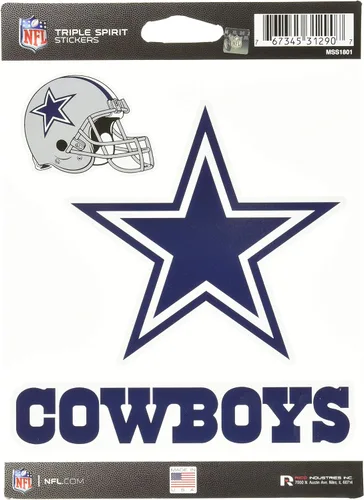 Vista 17 de Rico Industries NFL Football Triple Spirit Stickers Hoja de calcomanías triples