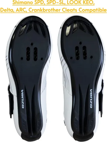 Vista 6 de Venzo Zapatos de triatlón de calidad para mujer con pedales y tacos compatibles con Delta