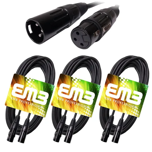 Vista 17 de EMB Audio - Cable de altavoz blindado profesional XLR macho a hembra para uso con DJ, hogar, micrófono, instrumento y altavoz