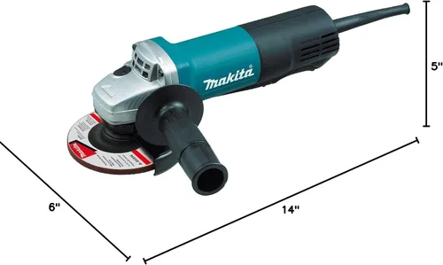 Vista 5 de Makita 9557PB amoladora angular con interruptor de pala de 4 1/2 pulgadas, con interruptor AC/DC (paquete de 4)