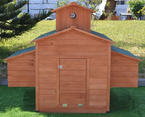Vista 6 de Deluxe Gallinero de madera grande para gallinas, 6-10 pollos con 6 cajas de anidado