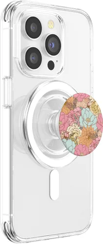 Vista 3 de Spring Flowers Retro PopSockets MagSafe PopGrip estéticos florales con diseño de flores silvestres para iPhone