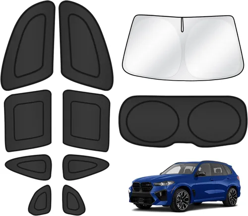 Vista 43 de T TGBROS Parasol para parabrisas para BMW X1 F48 2016 2017 2018 2019 2020 2021 2022 para ventana de automóvil, con bloqueo UV grueso y opaca