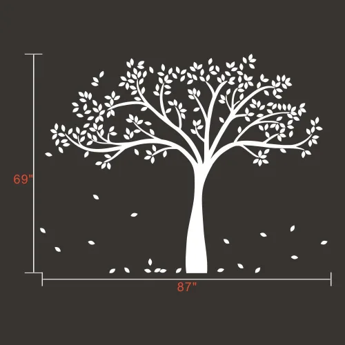 Vista 3 de Adhesivo decorativo para pared, diseño de árbol monocromático, Art Deco, Negro