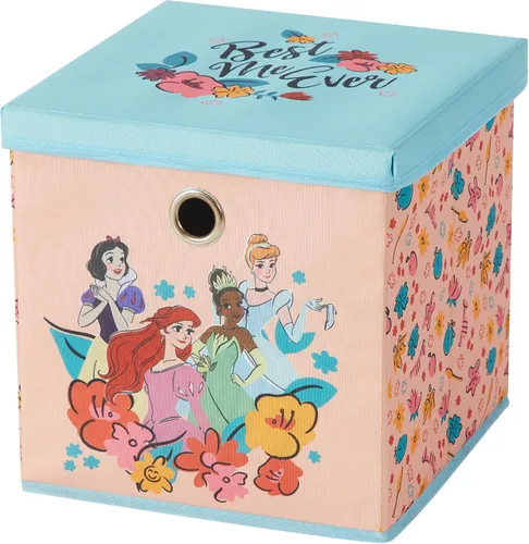 Vista 11 de Idea Nuova Bluey Cubo de almacenamiento de tela plegable, contenedor organizador de 10 pulgadas con tapa para dormitorio, sala de juegos y armario