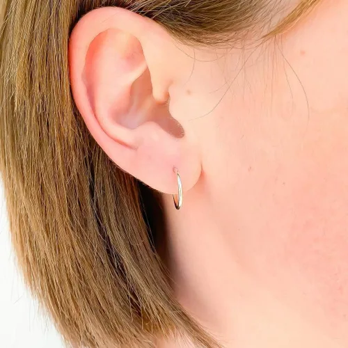 Vista 6 de Aretes de aro de plata de ley, plata de ley 925, 0.472 in, 16 ga, aretes de aro para mujer, aretes de aro de plata hipoalergénica, aretes de aro