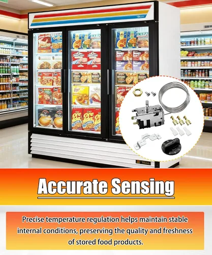 Vista 3 de 800366 Control de temperatura con accesorio compatible con refrigerador verdadero, reemplaza 077B6806, 077B7172, 988282 y más.