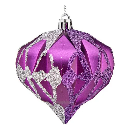 Vista 2 de Bolas de Navidad Krist+ Morado Plateado Plástico Diamante Ø 8 cm 6