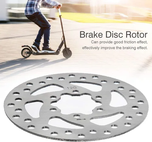 Vista 4 de Disco de freno de 120, disco de freno eléctrico de acero inoxidable Patineta Rotor Pad Scooter eléctrico Disco de freno Piezas de repuesto 34