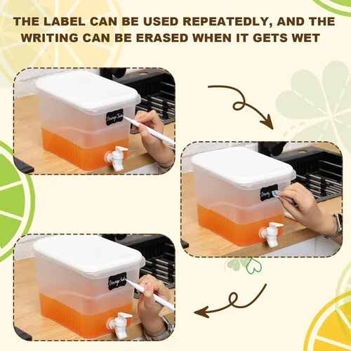 Vista 6 de Mumufy 2 dispensadores de bebidas de 1.32 galones para fiestas con grifo dispensador de bebidas de plástico para refrigerador, contenedor