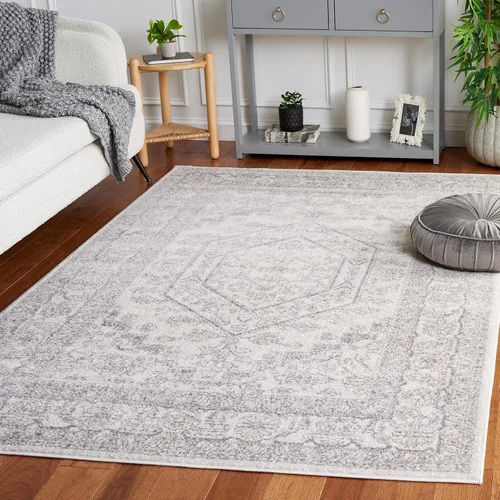 Vista 31 de SAFAVIEH ADR108B - Tapete de la colección Adirondack, 2 pies 1 pulgada x 6 pies, marfil y plateado, diseño de medallón oriental, no desprende