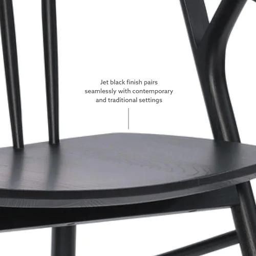 Vista 9 de Linon Breeanne - Silla de comedor con respaldo y silla de montar Windsor color negro