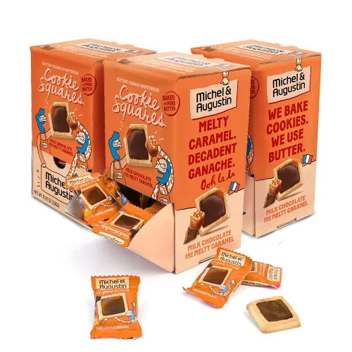Vista 10 de Michel et Augustin Galletas, Aperitivos Envueltos Individualmente, Caja de Regalo Changemaker, Shortbread de Chocolate con Leche y Caramelo