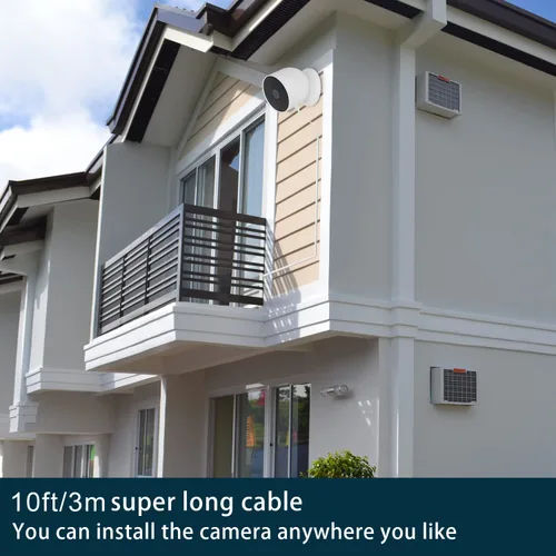 Vista 5 de iTODOS Cable de carga resistente a la intemperie de 10 pies/3m para Google Nest Cam al aire libre o interior, batería - Cable de alimentación