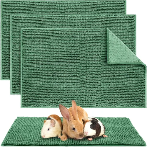 Vista 11 de Amylove 4 piezas de forro para jaula de conejillo de indias, ropa de cama para conejillo de indias, alfombrilla para puerta de perro para patas