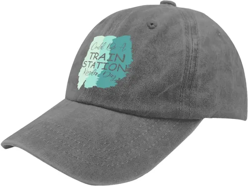 Vista 2 de Caps Could be a Train Station Kinda Day Dad Hat, Funny Hat for Men
