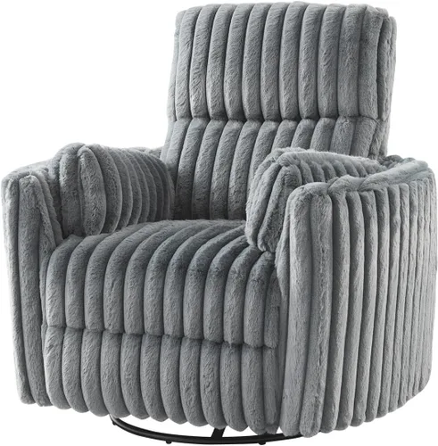Vista 9 de Jocisland Mecedora giratoria reclinable, silla de guardería eléctrica y Gris oscuro