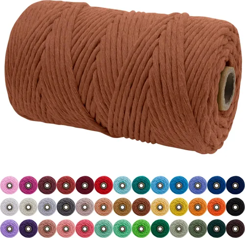 Vista 73 de JeogYong Cordón de macramé de un solo hilo 3 mm x 109 yardas (328 pies) Cuerda de algodón suave Hilo de macramé de 3 mm, suministros de macramé