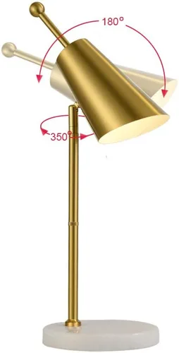 Vista 3 de Hsyile Lighting KU300234 Lámpara de mesa creativa para dormitorio y sala de estar, acabado de latón