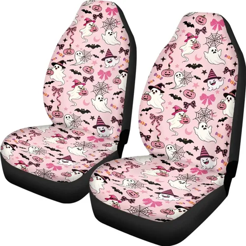 Vista 36 de Mumeson Fundas protectoras de asiento delantero de automóvil con estampado de calavera y girasol, fundas elásticas para asiento de automóvil, 2
