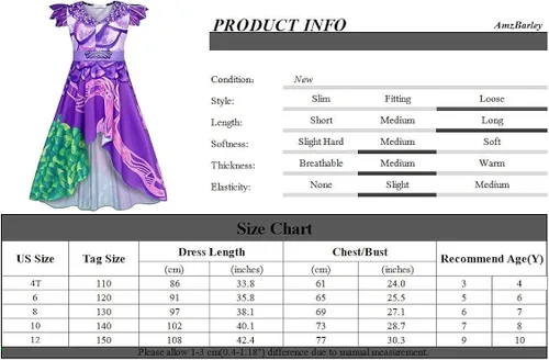 Vista 7 de AmzBarley Disfraz de Mal para niñas, fiesta de Halloween, cosplay, disfraz, juego de rol de dragón, vestido de manga con aleteo para niños de 3 a 10