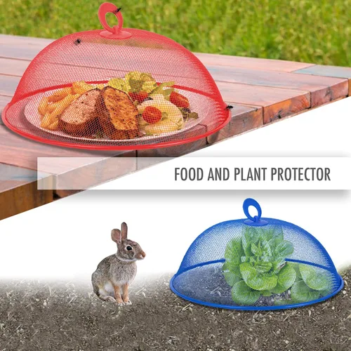 Vista 2 de Affordit Cubierta de Malla para Alimentos Tipo Carpa Sombrilla, 10.75 pulgadas, Cubiertas de Malla Reutilizables para Pícnic al Aire Libre, Red