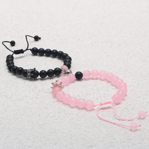 Vista 5 de Pulseras magnéticas a juego con tu novio y novia con cuentas para mujeres, hombres, amantes de los mejores amigos, pulseras de conexión para regalo