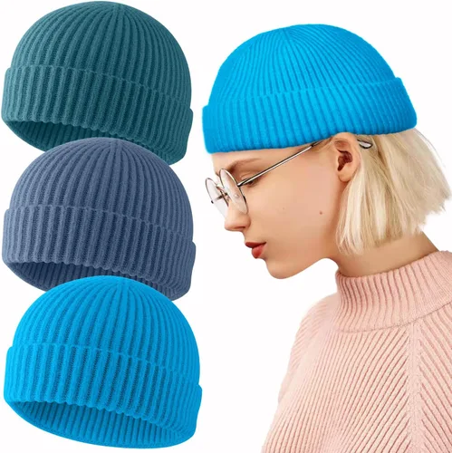 Vista 77 de ROYBENS Swag Wool Knit Cuff Short Fisherman Beanie for Men Women Winter Hat 1 albaricoque