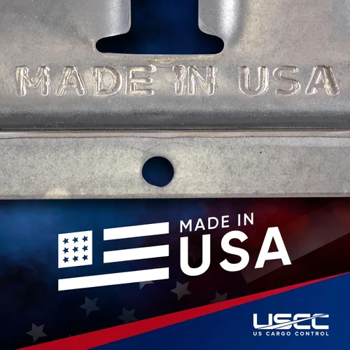 Vista 5 de US Cargo Control E Track, Hecho en EE. UU., Riel de E Track de acero calibre 12 de 5 pies galvanizado, Rieles horizontales ETrack para remolques