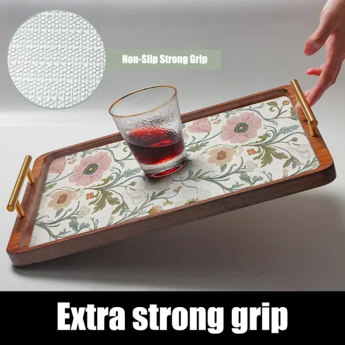 Vista 2 de Revestimiento de estante no adhesivo floral para cajones de cocina
