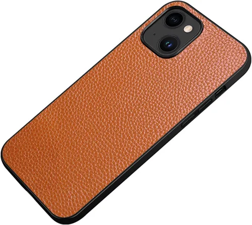 Vista 10 de Funda de cuero para iPhone 14/14 Plus/14 Pro/14 Pro Max, piel auténtica de lujo, ajuste delgado, ligera, antideslizante, a prueba de golpes, funda