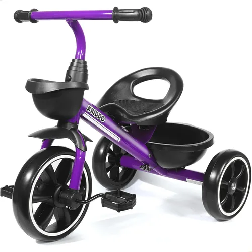 Vista 13 de KRIDDO - Triciclo para niños de 2 a 5 años - Regalo para niños pequeños - Negro