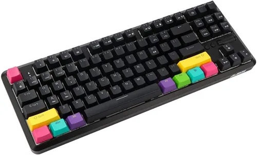 Vista 6 de EPOMAKER K870T - Teclado mecánico inalámbrico con cable Bluetooth y retroiluminación RGB cable tipo C batería de 2000 mAh control de botón de rueda