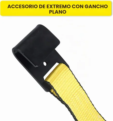 Vista 3 de Correas de trinquete con gancho plano - Correas de amarre resistentes - 2 pulgadas x 27 pies - Correa resistente a la intemperie - Límite de carga