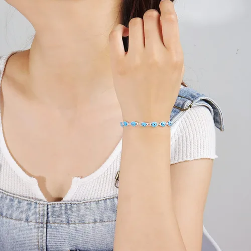 Vista 5 de Long tiantian Pulsera de cadena de mano, pulsera de anillo de cadena de mano, pulseras de oro para mujer, regalos de plata, cadena de mano de plata