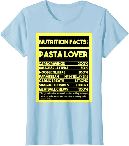 Vista 25 de Pasta Lover Nutrition Facts: The Ultimate Carb Connoisseur's T-Shirt Negro