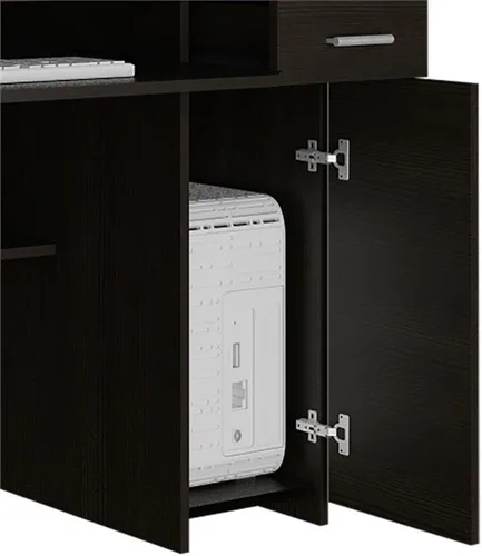 Vista 10 de Tuhome Compu 180 Hutch Escritorio de madera de ingeniería en negro