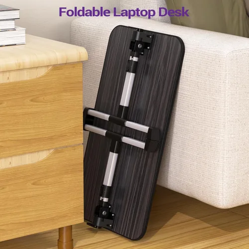 Vista 7 de NEARPOW Mesa portátil para laptop, escritorio ajustable en altura y ángulo, plegable para cama, sofá, escritura en el suelo