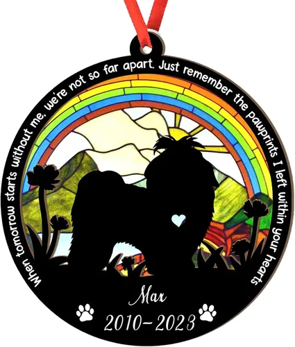 Vista 92 de Adorno personalizado para atrapasoles de sabueso afgano, adorno de Navidad de sabueso afgano, regalo para perro amante, sabueso afgano conmemorativo