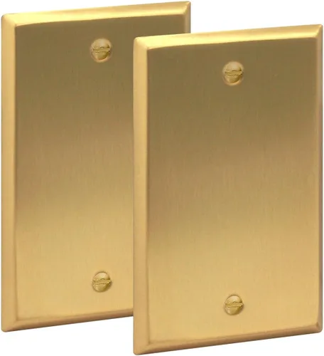 Vista 10 de Rio Salto Placa de pared de metal dorado en latón Placa de salida en blanco Cubierta para tomas de corriente no utilizadas Interruptor de pared de 1