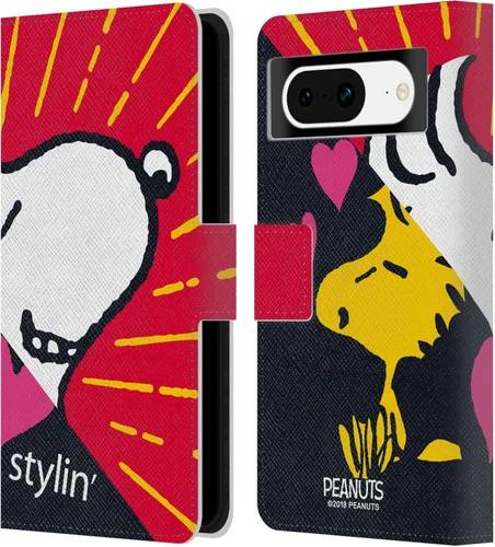 Vista 19 de Head Case Designs Officially Licensed Peanuts Charlie & Woodstock Nap Halfs and Laughs Leather Wallet Case Compatible with Google Pixel 8