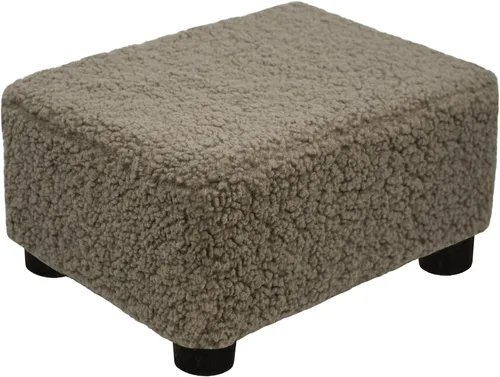 Vista 10 de CAROLMADE Taburete Pequeño Otomana Reposapiés con Patas Bajo el Escritorio Reposapiés para Sala de Estar, Dormitorio y Oficina, Negro