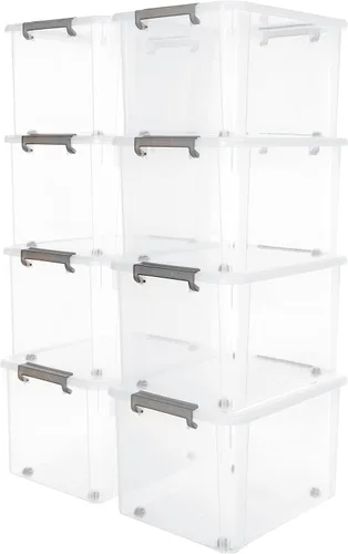 Vista 18 de Citylife - Paquete de 2 cubos de almacenamiento de plástico transparente